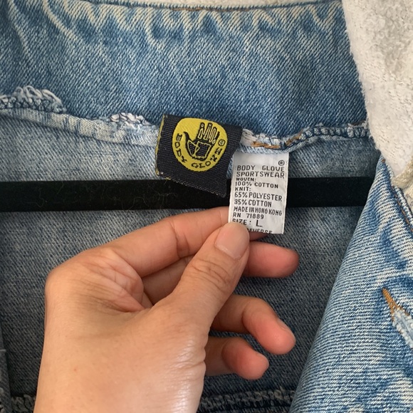 Body Glove Original Vintage Jeans Jacket Bomber Men Size Large Medium - Picture 5 of 10